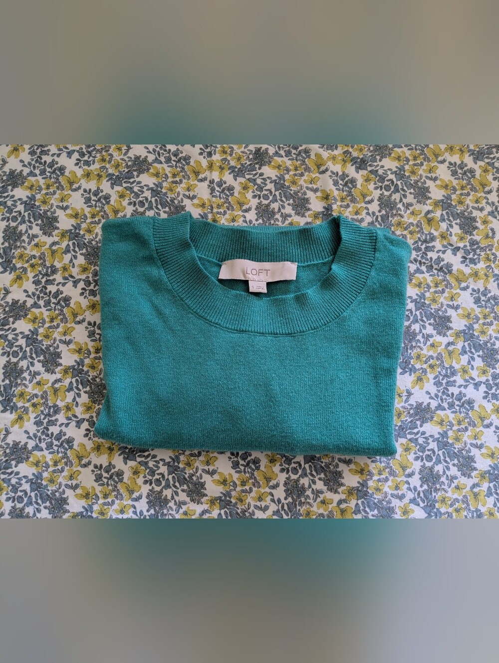Loft Teal Crewneck Sweater Small